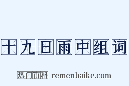 十九日雨中组词是什么意思的图片